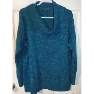 Napa Valley 1x Sweater Womans Plus Blue Pullover Long Sleeve